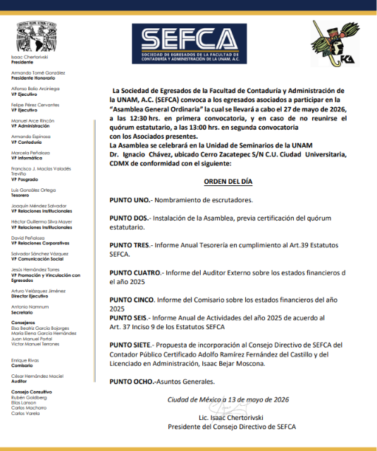 Convocatoria Asamblea General Ordinaria